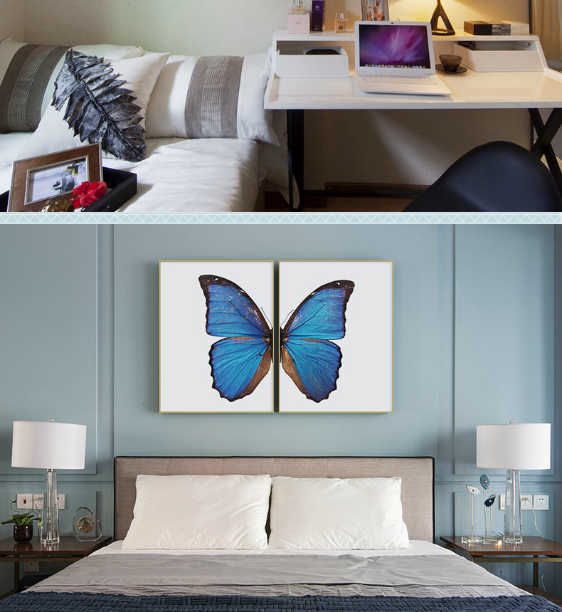 現(xiàn)代輕奢簡(jiǎn)歐動(dòng)物裝飾畫 餐廳蝴蝶標(biāo)本鋁合金框晶瓷畫 純手繪油畫 蝶舞