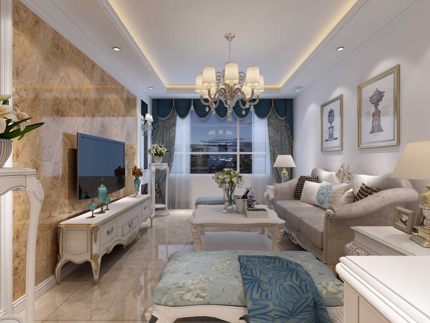 遼陽裝修公司簡歐風格裝修案例欣賞